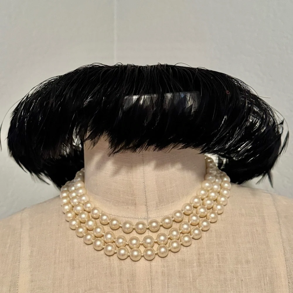 40s/50s Feather Hat I. Magnum & Co. Black